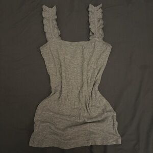 Grey Ruffled Top / Y2K